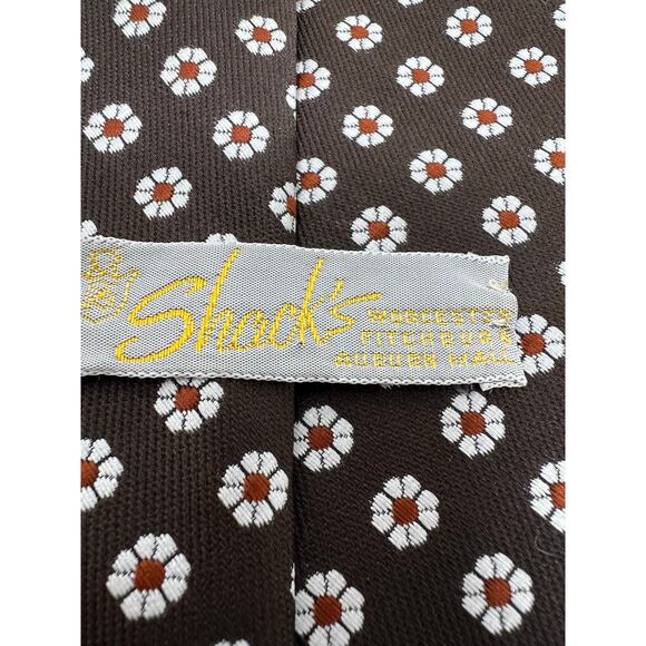 Shack's Vintage Daisy Retro Floral Print 60s or 70s Tie - Picture 2 of 3